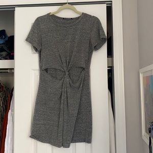 Gray cut out t-shirt dress